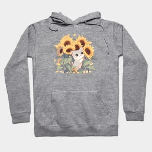 Cute kitten in a field of sunflowers Hoodie